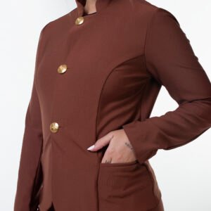 CASAQUETO/BLAZER GOLA MAU CINTRO TRAZEIRO COURO LEGITIMO MALHA ALFAIATARIA- CS002