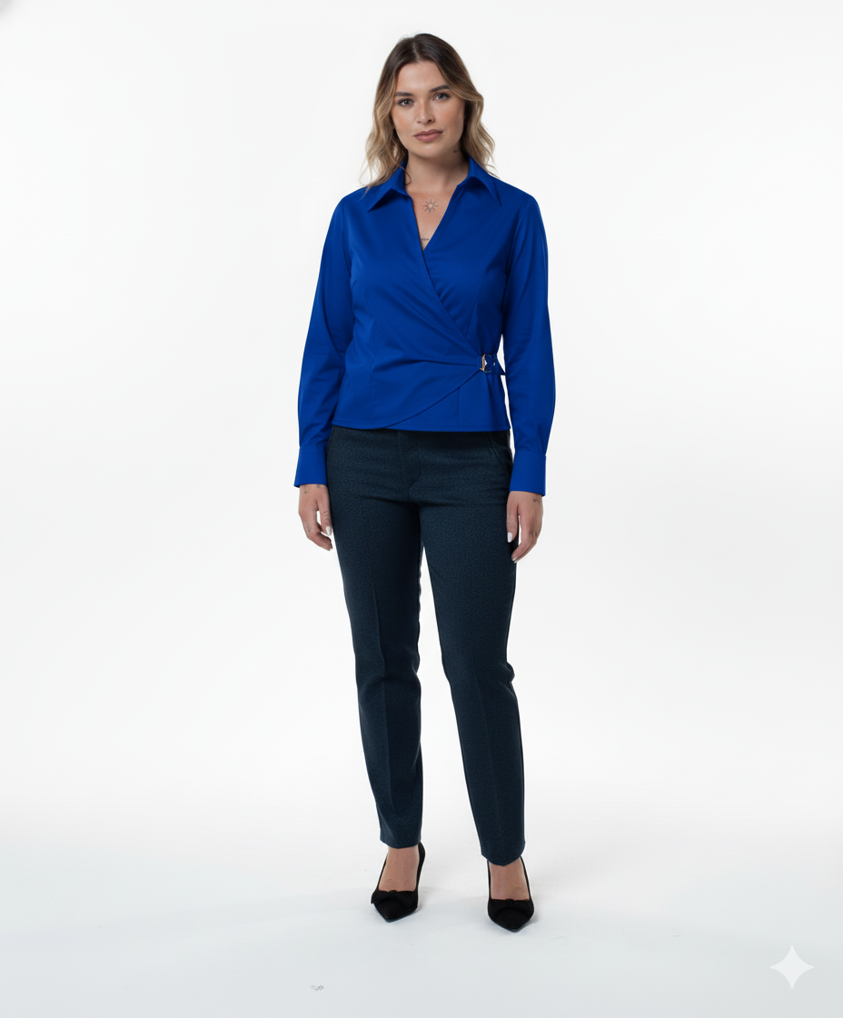 CAMISA HELENA MODELO; CACHE-QUER. FECHAMENTO FRONTAL COM FIVELA - CM001 - Imagem 5