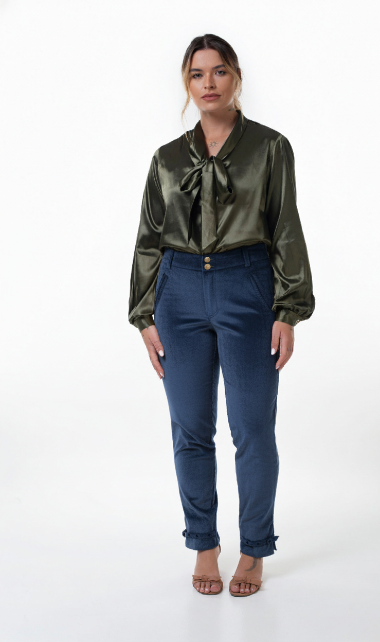 CALÇA CIGARRETE EM VELUDO COM ELASTANO- CA003 - Imagem 6